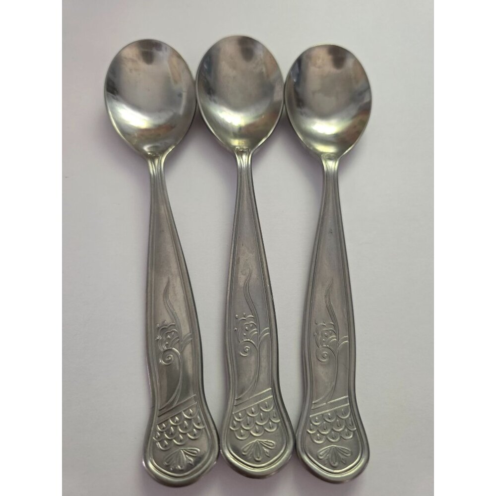 Set Of 3 Franciscan Holland Balalaika 18/8 Stainless Steel Ornate Teaspoons